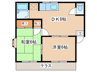 間取図 リバ－ハイツＢ棟