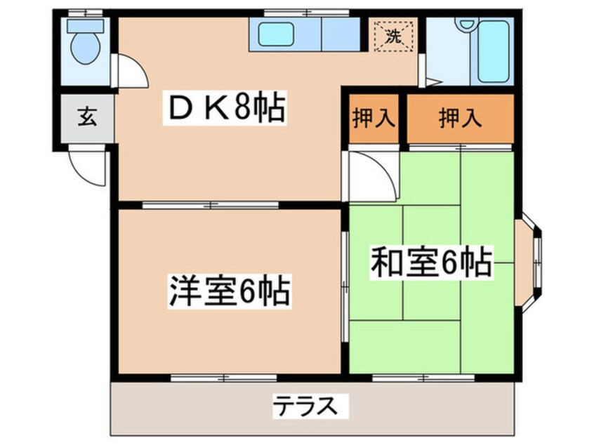 間取図 リバ－ハイツＢ棟