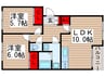 エスポアール 2LDKの間取り