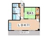 大新マンション 1LDKの間取り