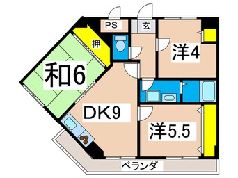 間取図 フロ－ラルパレス元町