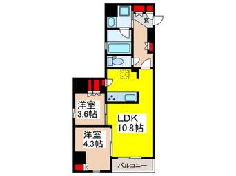 間取図 ﾌﾟﾗｳﾄﾞﾌﾗｯﾄ三越前ｲｰｽﾄ