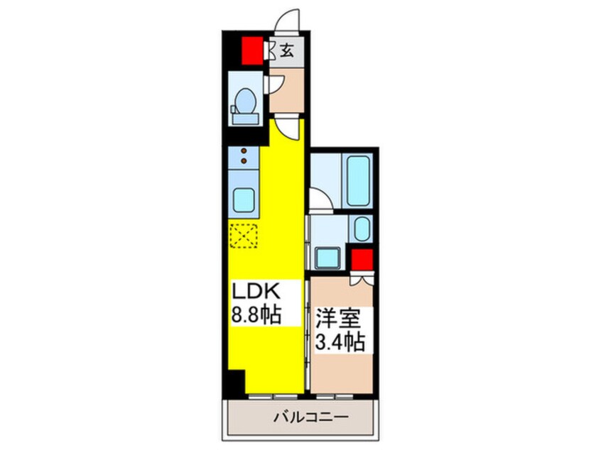 間取図 ﾌﾟﾗｳﾄﾞﾌﾗｯﾄ三越前ｲｰｽﾄ