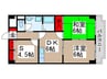 ネモト第３ビル 2DK+Sの間取り