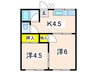 しのぶ荘 2Kの間取り