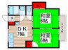 メグミハイツ 2DKの間取り