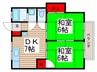メグミハイツ 2DKの間取り