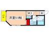 メゾン・ド・フルール 1Kの間取り