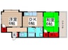 サダヒロハイツ 2DKの間取り