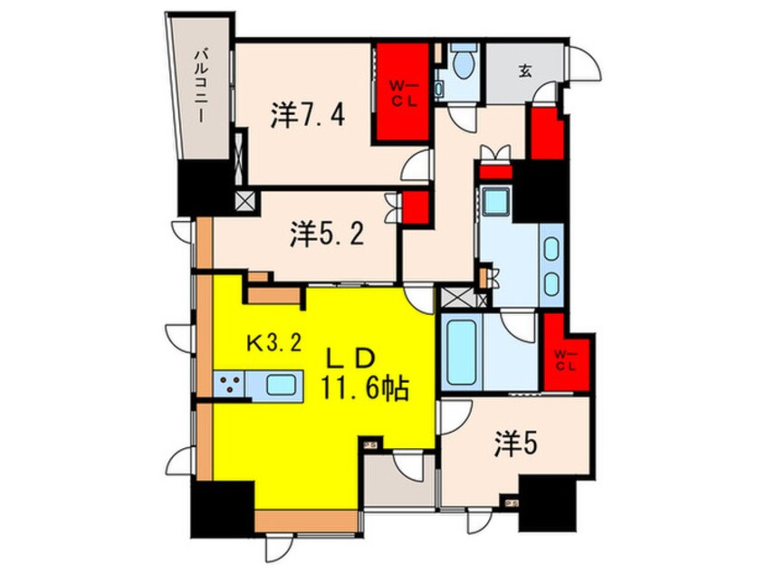 間取図 ﾐﾚｱｺｰﾄ銀座ﾌﾟﾚﾐｱ