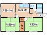 バッカナ－レⅡ 3DKの間取り