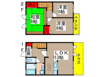 間取図 リバ－キャッスル下市場Ｂ