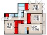 レイストリーフ 3LDKの間取り