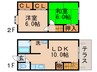 シンセリティナカエイ 2LDKの間取り