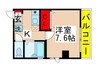 マキビル王子台 1Kの間取り