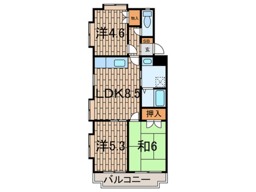 間取図 プリ－スメゾン御幸