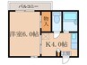 エルハイツ石井Ｂ 1Kの間取り