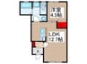 リーブルファイン両新田西町 1LDKの間取り