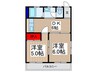 エメラルドハイツＣ 2DKの間取り