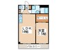 千草台谷本マンション 1LDKの間取り