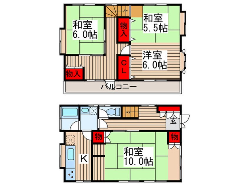 間取図 鎌ケ谷市道野辺中央４丁目住宅