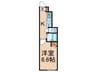 レジデンスＱ－ＯＮＥ 1Kの間取り