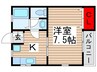 アドミナル８号棟 1Kの間取り