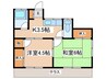 セレナ東海岸北 2Kの間取り