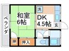 芳山荘 1DKの間取り