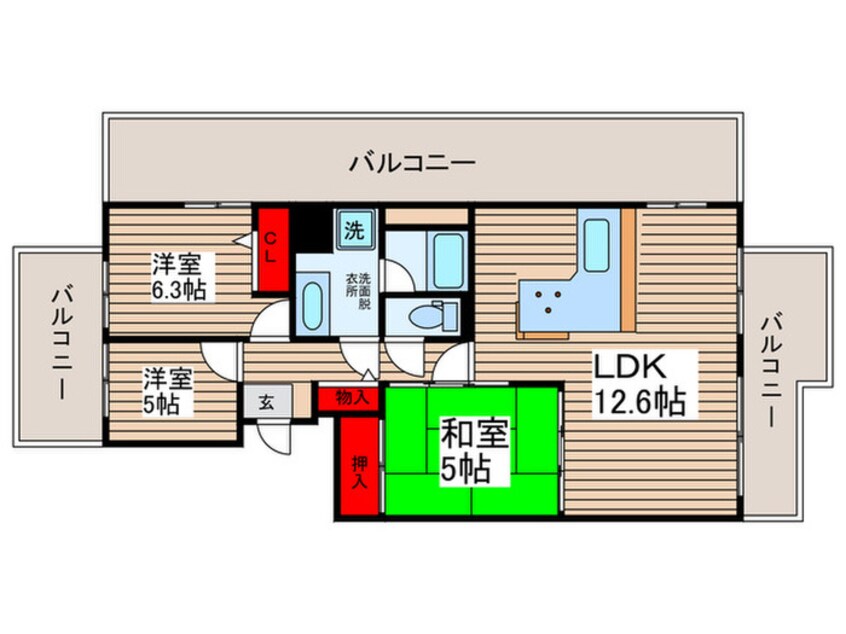 間取図 サンパセオ新柏E号棟（806）