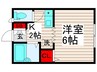 メルヴェイユ 1Kの間取り