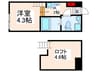 ヒロッズ竹ノ塚 1Rの間取り