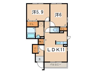 間取図 クレストガ－デンⅡ
