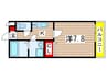 リブリ・ブルージュ 1Kの間取り