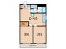 つるコーポ 2DKの間取り