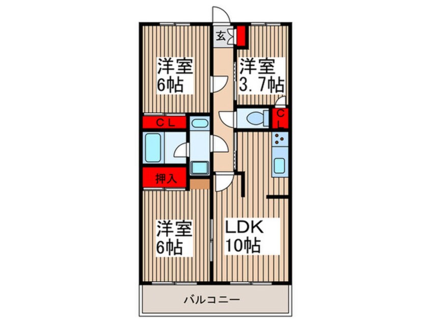 間取図 エクレール東川口（707）