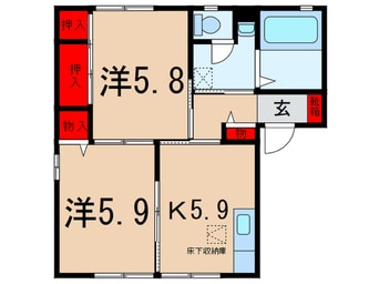 間取図 ツインハイツB棟