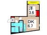 N・MyLife　KitaAyase 1DKの間取り