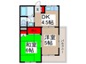 おうぎハイツ 2DKの間取り