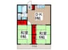 リバーサイド・オクダ 2DKの間取り