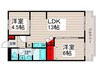 ｴｽﾎﾟﾜｰﾙ紫海 2LDKの間取り