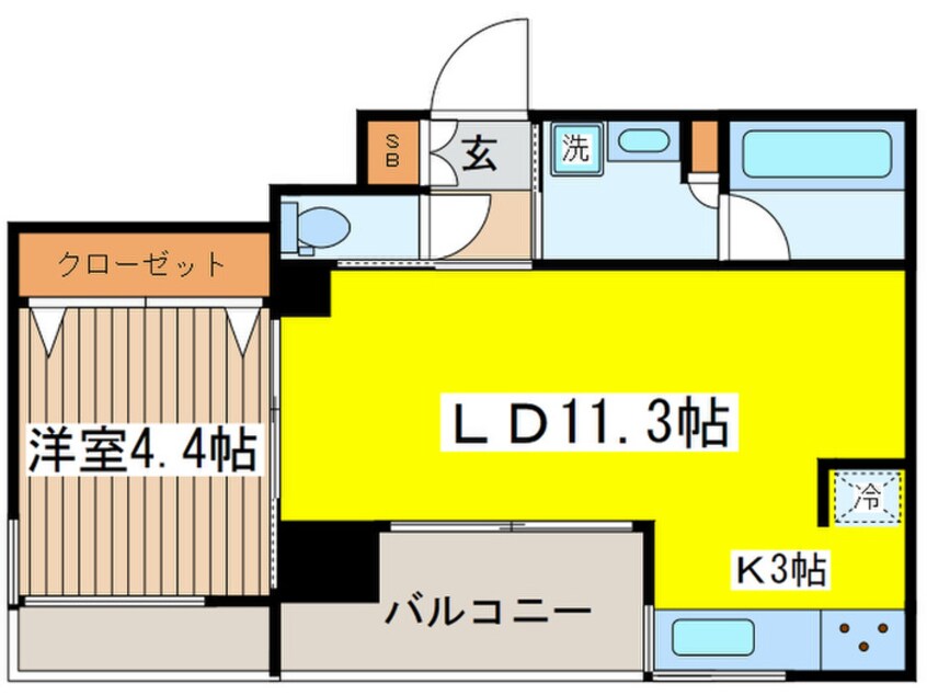 間取図 ｶﾞｰﾗ･ｳﾞｨｽﾀ日本橋浜町（901）