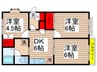 グリ－ンテラスうすい 3DKの間取り