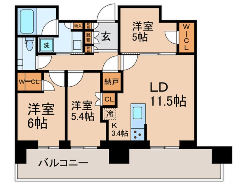 間取図 プラウドタワー目黒MARC(2203)