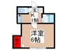 フォ－シ－ズン 1Kの間取り