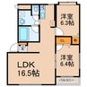 プルミエプラース 2LDKの間取り
