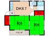 メゾンクラスタ 2DKの間取り