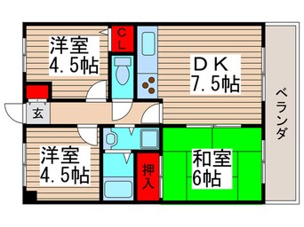 間取図 ル－ラルタウン壱番館A棟