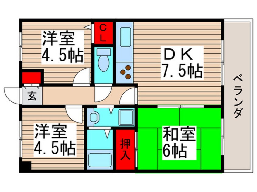 間取図 ル－ラルタウン壱番館A棟