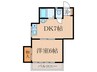 シャト－ミナトＢ 1DKの間取り